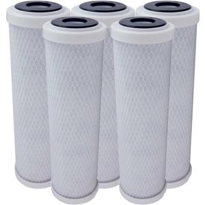 5 Pack Replacement Activated Carbon Block Filter - Universal 10 inch Filter for GE GX1S01R Single Stage System