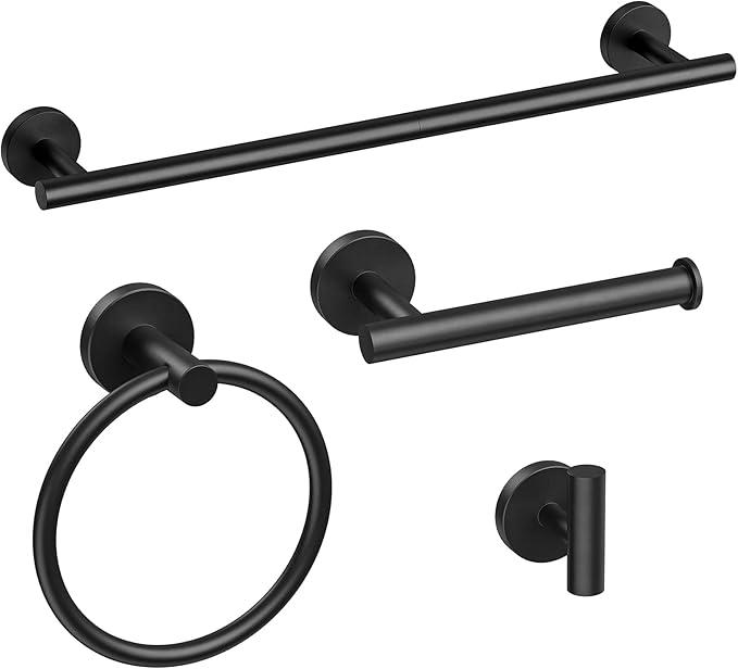 Brushed Nickel Towel Bar, 24 Inch Bathroom Towel Rack, Towel Holder Wall Mounted, Thicken SUS304 Stainless Steel Towel Rod Modern Home Decor (Total Length 26 Inch)