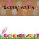 Foxtell Happy Easter Decorative Door Mat, 16"x60" Easter Welcome Doormat - Non-Slip Imitation Coir Entry Mat with Colorful Eggs Design for Spring, Outdoor & Indoor Front Door Decor