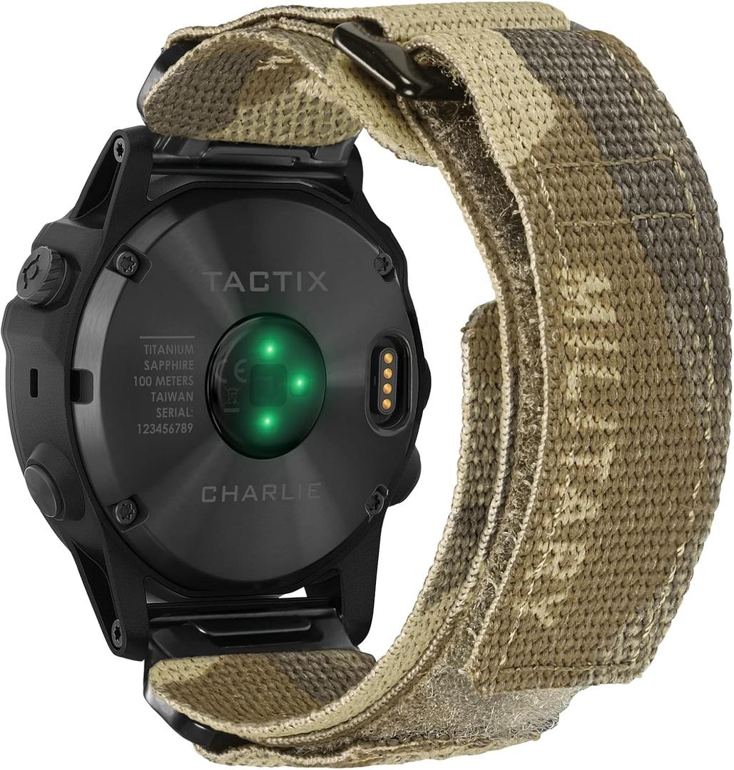 Compatible With Garmin, Watch Band, Camouflage Super Rugged Nylon Sports Strap With Woven Loop Design, For fnix/Forerunner/Vivoactive/Approach/MARQ/quatix/D2 Series Tough Replacement Band For Men