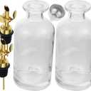 Glass Olive Oil Bottle and Soy Sauce Dispenser Set, 1pcs Glass Vinegar Holder with Pour Spout for Kitchen Cooking and Dining