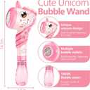 Unicorn Automatic Bubble Wand Solution for Toddler Kid Princess Toy Age 1 2 3 4 5 6 7 8 1yr Year Old Little Girl Gift Machine Outdoor Juegos Juguetes Burbujas Nias Christmas Pink