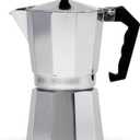 Primula Classic Stovetop Espresso and Coffee Maker, Moka Pot for Italian and Cuban Caf Brewing, Greca Coffee Maker, Cafeteras, 9 Espresso Cups, Silver