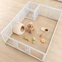 Acrylic Dog Playpen for Puppies & Small Dogs, 23.6" H, 16 Panels
Puppy Playpen with Clear PET Acrylic Panels & Lockable Door, HDPE Pet Playpen, DIY Pet Fence for Home, Apartment, Small Pets