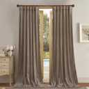 StangH Taupe Velvet Curtains 90 inches - Luxury Room Darkening Thermal Insulated Window Panels Thick Privacy Doorway Drapes for Living Room Bedroom, W52 x L90, 2 Panels (Beige Series - Taupe)