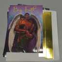 African American Christmas Cards – “By Faith” Boxed Set with Angel & Family Design – 15 Embossed 5x7 Cards with Foil-Lined Envelopes & Gold Sticker Seals – Holiday Greeting