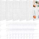 Hicarer 6 Pcs Commercial Grade Gridwall Panels for Display, Heavy Duty Wire Grid Wall Display Rack Metal Wall Mount Grid with 60 White Hooks for Retail Display Home Storage Vendor Events(2 x 4 ft)