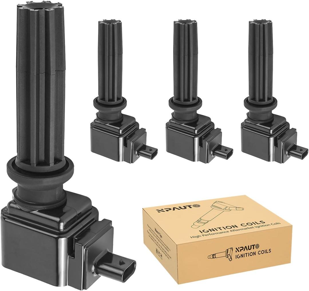 NPAUTO Ignition Coil Pack Replacement for L4 2.0 2.3 2013-2019 Ford Escape, 2015-2018 Ford Focus, 2013-2020 Ford Fusion, 12-19 Ford Explorer, Ford Edge Mustang Taurus, Lincoln MKT MKC, UF670, Set of 4