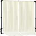 Ivory Backdrop Curtain 2 Panels-Wrinkle-Free Beige Curtains Polyester Photography Drapes for Wedding Party Baby Shower Photo Background Decorations- 8 X10FT (Ivory)