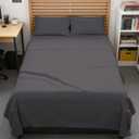 Full XL Bed Sheet - 4 Piece Full XL Bed Sheets Set - Soft, Breathable & Cooling - Hotel Luxury Bedding for Women, Men, Kids, Teens, Boys & Girls - Deep Pockets, Comfy, Fade & Wrinkle Free - Dark Grey