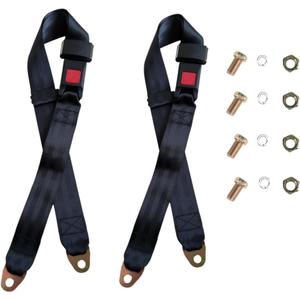 2 Pack Golf Cart Seat Belt Pads Set, 2-Point Universal Adjustable Laps Strap Replacement Kit, Compatible with EZGO, Yamaha, Club Car, Golf Carts Go Kart Front/Rear Modification Accessories (Black)