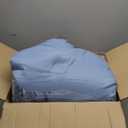 Litanika Oversized King Comforter Set Grayish Blue Super King Plus Size, 3 Pieces Lightweight Solid Bedding Comforter Set, All Season Fluffy Bed Set (128x120In Comforter & 2 Pillowcases)