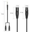 QIANRENON 1/4" Male to XLR Male+Female Balance Cable 1 to 2 Splitter Adapter TRS 6.35mm Male to XLR 3 Pin Male + Female Y Allocation Connect Extension Cable 36cm/14.2in