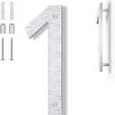 8 Inch Large Metal House Number for Outside, Modern Floating Home Address Numbers, Aluminum Silver Anti-Rust numbers for house for Garden Front Door Garage Apartment Signage,911 Visibility Signage (1)