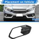 Fog Light Grill Front Lower Bumper Fog Light Cover Inserts No.GJ5Z17K946AA for Ford Escape 2017-2019 Black ABS 1 Pcs Front Right Car
