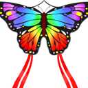 Butterfly Kites for Kids and Adults, Easy to Fly Large Single Line Kite for Boys and Girls - 55" x 28" Beach Kite for Beginners, 300ft String Handle Included