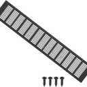 PATIKIL 20 x 4 Inch Door Air Vent Cover, Aluminum Grille Ventilation Cover Louvered with Mounting Screws for Cabinet Wardrobe Door, Black