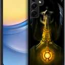 CARLOCA Compatible with Samsung Galaxy A15 Case,Grim Reaper Yellow Samsung Galaxy A15 Cases Graphic Design Shockproof Anti-Scratch Drop Protection Case