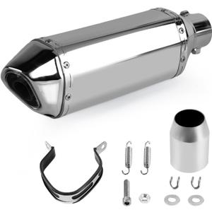 PACEWALKER Motorcycle Slip On Muffler, 1.5-2", 38-51mm Inlet, Plating | Universal Motorcycle Exhaust, Removable DB Killer, For Street/Sport Motorcycles and Scooters, Dirt Bike ATV Street Bike