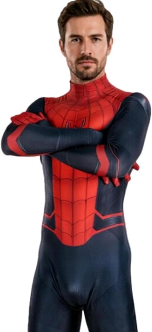 Halloween Bodysuit Jumpsuit Costume Cosplay Onesie Suit Zentai Outfit with Mask For Mens, Size Adults-L(Height:65"-67")