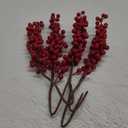 DearHouse 4 Pack Artificial Red Berry Stems Holly Christmas Berries for Festival Holiday Crafts and Home Decor, 20 Inches Burgundy Berry Floral Christmas Tree Decoration