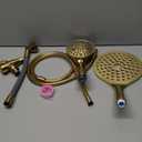 Dual Handheld Shower Head Combo, 2-in-1 Rain Shower Heads System 8 Inch Rainfall Shower Head and 10 Modes High Pressure Hand Held Showerhead with Built-in Power Wash (Gold)