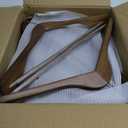 Wooden Coat Hangers - Wide Shoulder Hangers with Non Slip Pants Holder, Heavy Duty, for Men, Women, Suit, Coat, Jacket, Pants (Walnut, 10 Pack)