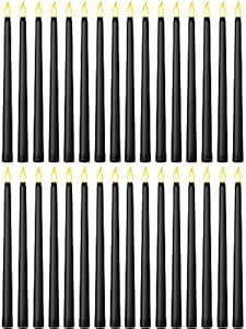 Retisee 30 Pcs 11 Inch Flameless Taper Candles LED Candles Bulk Battery Operated Taper Candle Flickering LED Candlesticks for Valentines Birthday Wedding Party Decor (Classic Style, Black)