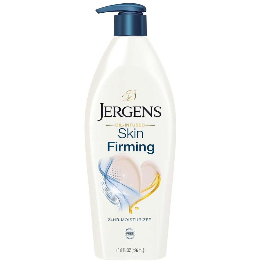Jergens Skin Firming Body Lotion for Dry to Extra Dry Skin, Skin Tightening Cream with Collagen and Elastin, Dermatologist Tested, Hydralucence Blend Formula, 16.8 Oz, Pack of 2