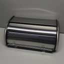 Oggi Stainless Steel Roll Top Bread Box for Kitchen Countertop with Stainless Steel Lid - Fits Multiple Large Loaves of Bread and Other Freshly Baked Goods Including Cookies, Bagels, Muffins (17.5 Inch by 7.5 Inch by 11.5 Inch)