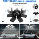 Aoretic LED Garage Lights Bulb 2 Pack 200W 20000LM 6500K Led Shop Light with 7 Plus 1 Deformable Panels Basement Barn Ceiling Lights for E26/E27