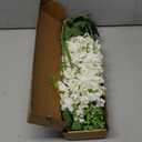 8 pcs White Delphinium Artificial Flowers, 34.25''Artificial Snapdragon Flowers Tall Fake Flowers Silk Flowers Faux Delphinium Bulk for Tall Vase Home Wedding Garden Table Decor (White)