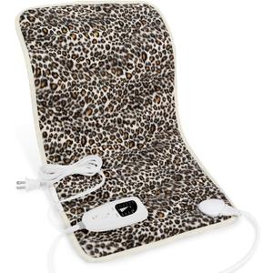 Heating Pad-Electric Heating Pads for Back, Neck, Abdomen, Moist Heated Pad for Shoulder, Knee, Hot Pad for Arms and Legs, Dry&Moist Heat & Auto Shut Off(Leopard Beige, 12''×24'')