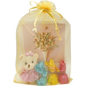 Jexila 50pcs Large Organza Bags 8X12 Inch Gold Sheer Mesh Drawstring Gift Pouches for Christmas Wedding Party Favors (Gold)