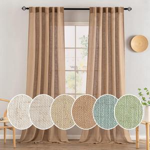MIULEE Brown Linen Curtains 96 Inches Long for Bedroom Living Room, Soft Thick Linen Textured Window Drapes Semi Sheer Light Filtering Back Tab Rod Pocket Burlap Look Farmhouse Decor, 2 Panels Set MIULEE Brown Linen Curtains 96 Inches Long for Bedroom Living Room, Soft Thick Linen Textured Window Drapes Semi Sheer Light Filtering Back Tab Rod Pocket Burlap Look Farmhouse Decor, 2 Panels Set