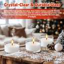 36 Pack Clear Glass Tealight Candle Holders, 1.8 Inch Wide x 1 Inch High, for 1.5" Tealights, Bulk for Wedding Centerpieces, Party, Dinner, Home Decor