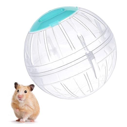 FANKUTOYS Hamster Exercise Ball, 5.7 Inch Transparent Running Wheel for Dwarf Hamsters to Reduce Boredom and Increase Activity, Blue