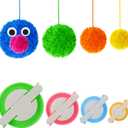 Amoboo Pom pom Maker, 4 Sizes Pom-pom Maker Fluff Ball Weaver Needle Craft DIY Wool Knitting Craft Tool Set for Kids and Adult (4)