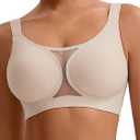 Women's Plus Size Jelly Wireless Push Up Bra - Full Coverage T-Shirt Bralette, Comfortable Everyday Wear,M-6XL (Beige, XL)
