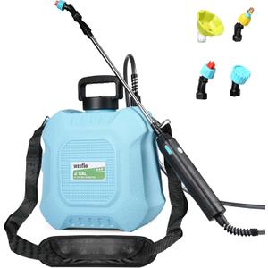 Battery Powered Sprayer 2 Gallon, Electric Sprayer with Retractable Wand & 4 Mist Nozzles & USB Rechargeable Handle, Water Spray Pump Sprayers for Planting Lawn Yard Garden