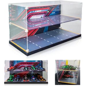Acrylic Display Case Compatible with Lego Speed Champions F1 10-in-1 Collector's Pack, Dust-Proof Display Box Compatible with Lego 77242-77251,Size:20.079.4410.23 in(NOT Included The Model)