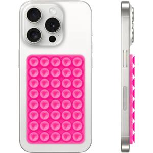 5 x Silicone Suction Cup Phone Case Mount, Hands-Free Strong Grip Holder for Selfies and Videos, Silicon Adhesive Phone Stand Sticky with Higher Suction Power for Cell Phone Hot Pink
