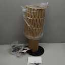 EDISHINE 19.1" Rattan Table Lamp, Tall Bedside Lamp with W-Knit Lampshade, Pull-Chain Switch & E26 Socket, Metal Base Boho Nightstand Lamp for Bedroom, Living Room, Office