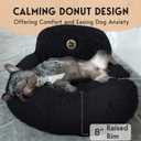 PetJett Calming Dog Bed for Small Dogs 23" Donut Dog Beds, Anti-Slip & Washable Fluffy Plush Faux Fur Pet Bed, Anti-Anxiety Premium Comfort Round Puppy Bed, Fits Dogs up to 25 lbs Black