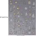 3D Christmas Nail Stickers Nail Art Stickers Gold Nails Sticker Decoration with Christmas Tree Snowflakes Candy Canes Design Winter Fingernail Stickers on Nail Supplies for Women Girl Gifts 8 Sheet