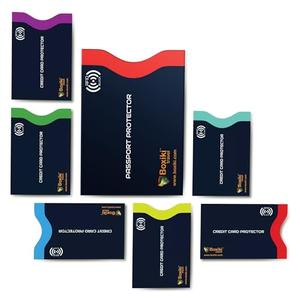 Boxiki Travel 7-Piece RFID Passport Holder & Card Sleeves – Block Electronic Theft for Credit Cards, IDs, and Passports – Perfect for Men & Women (Navy Blue)