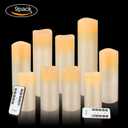 Vinkor Flameless Candles Battery Operated Candles Real Wax Pillar LED Candles with 10-Key Remote and Cycling 24 Hours Timer (Ivory 4" 5" 6" 7" 8" 9")