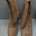 Erocalli Suede Knee-High Boots Fall Boot For Women Chunky Block High Heel Slouch Fashion Boot Round Toe Side Zipper, Size 8