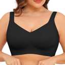 Xcutting Women Wirefree Bras for Women Full Coverage No Underwire Everyday Bras Comfortable Wireless Padded Bras, 4XL