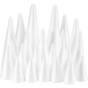 YURN Craft 26 Pack Foam Cones for Crafts, Foam Trees Cones, 5 Assorted Sizes Cones Shaped Foam (4,6,8,10,12") for Christmas Decorations, Gnomes, and DIY Art Projects.
